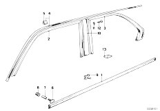 E12 525 M30 Sedan / Vehicle Trim Moulding Drip Moulding