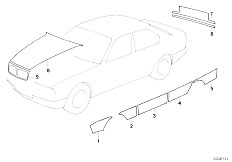 E34 530i M30 Sedan / Vehicle Trim Decorating Stripes Authorities