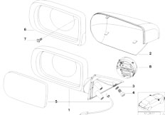 E38 750iLS M73 Sedan / Vehicle Trim/  Outside Mirror Intercom System Matt