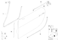 E52 Z8 S62 Roadster / Bodywork/  Door Weatherstrip Front