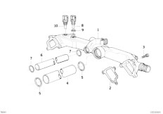 E32 730iL M60 Sedan / Engine/  Cooling System Pipe