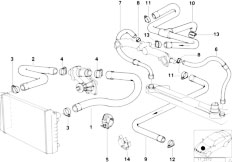 E32 730iL M60 Sedan / Engine/  Cooling System Water Hoses