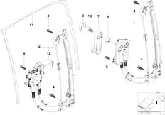 E39 520i M52 Sedan / Vehicle Trim/  Door Window Lifting Mechanism Rear