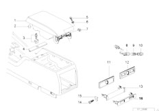 E38 750i M73 Sedan / Vehicle Trim/  Rear Mounting Parts Of Center Console-2