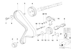 E30 324td M21 4 doors / Engine Timing And Valve Train Tooth Belt