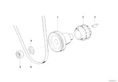 E30 316 M10 2 doors / Engine/  Fan Belt Drive