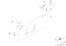 E38 750iLS M73N Sedan / Vehicle Trim Sun Visor