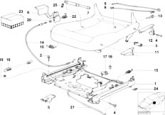 E34 530i M60 Sedan / Seats/  Front Seat Rail Mechanical Single Parts