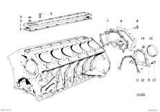 E32 750iLS M70 Sedan / Engine Engine Block Mounting Parts