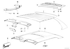 E30 318i M10 4 doors / Vehicle Trim/  Roof Trim Headlining Moulded Handle