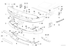 E31 850Ci M73 Coupe / Vehicle Trim Trim Panel Bumper Front