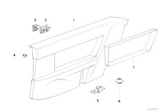 E31 850Ci M73 Coupe / Vehicle Trim/  Lateral Trim Panel Rear