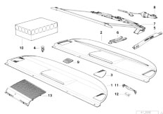 E31 850Ci M70 Coupe / Vehicle Trim/  Rear Window Shelf Sun Blind