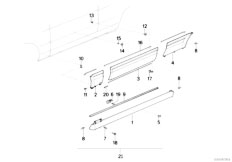 E30 325i M20 Cabrio / Vehicle Trim Outer Kick Panel M Technic-3