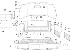 E31 850CSi S70 Coupe / Vehicle Trim/  Trunk Trim Panel
