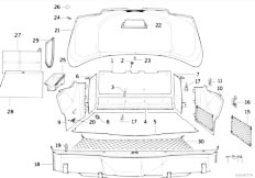 E31 850Ci M73 Coupe / Vehicle Trim/  Trunk Trim Panel