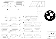 Z3 Z3 M3.2 S50 Coupe / Vehicle Trim/  Emblems