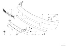 E31 850CSi S70 Coupe / Vehicle Trim/  Front Bumper Trim M Technic