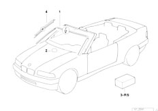 E36 320i M50 Cabrio / Vehicle Trim Glazing Single Parts