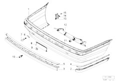 E38 750i M73N Sedan / Vehicle Trim/  Bumper Trim Panel Rear