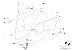 E36 M3 S50 Sedan / Vehicle Trim/  Door Trim Rear