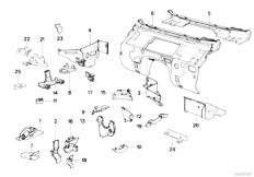 E32 750iL M70 Sedan / Bodywork/  Splash Wall Parts