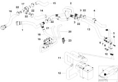 E39 530d M57 Sedan / Heater And Air Conditioning/  Hoses F Pump And Valve Autom Air Cond