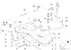 E38 735iL M62 Sedan / Fuel Supply/  Metal Fuel Tank