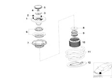 E52 Z8 S62 Roadster / Front Axle/  Coil Spring Guide Support Attach Parts