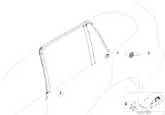 E46 320d M47 Touring / Vehicle Trim/  Cover Window Frame Door Rear