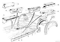 E12 520 M20 Sedan / Bodywork/  Partition Trunk Seat Riser