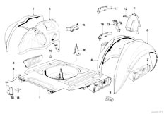 E30 325ix M20 4 doors / Bodywork/  Floor Panel Trunk Wheel Housing Rear-2