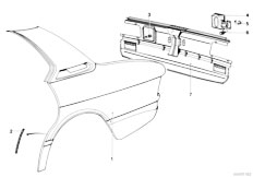 E12 518 M10 Sedan / Bodywork Side Panel Tail Trim