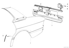 E12 525 M30 Sedan / Bodywork/  Side Panel Tail Trim