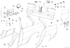 E30 325i M20 Cabrio / Bodywork/  Side Panel Tail Trim