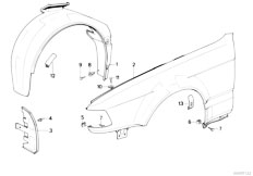 E32 730i M30 Sedan / Bodywork/  Side Panel Front