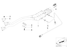 E39 520i M52 Touring / Exhaust System/  Catalytic Converter Front Silencer-2