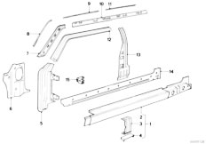 E21 316 M10 Sedan / Bodywork/  Single Components For Body Side Frame