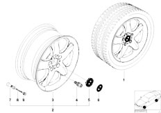 E53 X5 3.0i M54 SAV / Wheels Bmw Light Alloy Wheel Star Spoke 58