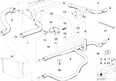 E34 525i M50 Touring / Engine/  Cooling System Water Hoses