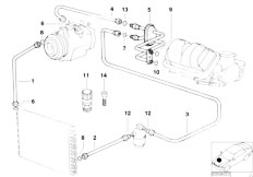 E36 318i M43 Cabrio / Heater And Air Conditioning/  Coolant Lines