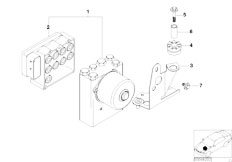 E39 525d M57 Touring / Brakes/  Asc Hydro Unit Control Unit Support