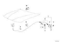 E32 750iLS M70 Sedan / Bodywork/  Engine Hood Mechanism