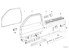 E21 315 M10 Sedan / Bodywork/  Door Weatherstrip Front