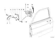 E12 528i M30 Sedan / Bodywork/  Front Door Control Door Lock