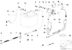 E36 325i M50 Cabrio / Engine Electrical System/  Battery Cable Battery Rear