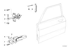 E12 528i M30 Sedan / Bodywork/  Front Door Hinge Door Brake-2