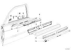 E12 520i M10 Sedan / Bodywork/  Door Weatherstrip Front-2