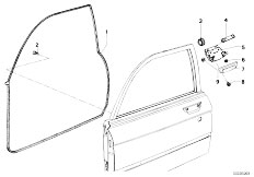 E12 528i M30 Sedan / Bodywork/  Door Handle Front Lock Single Parts