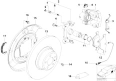 E39 540iP M62 Sedan / Brakes/  Rear Wheel Brake Brake Pad Sensor